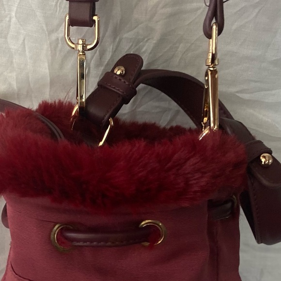 Faux Fur Crossbody  Bag  Red - Picture 11 of 17